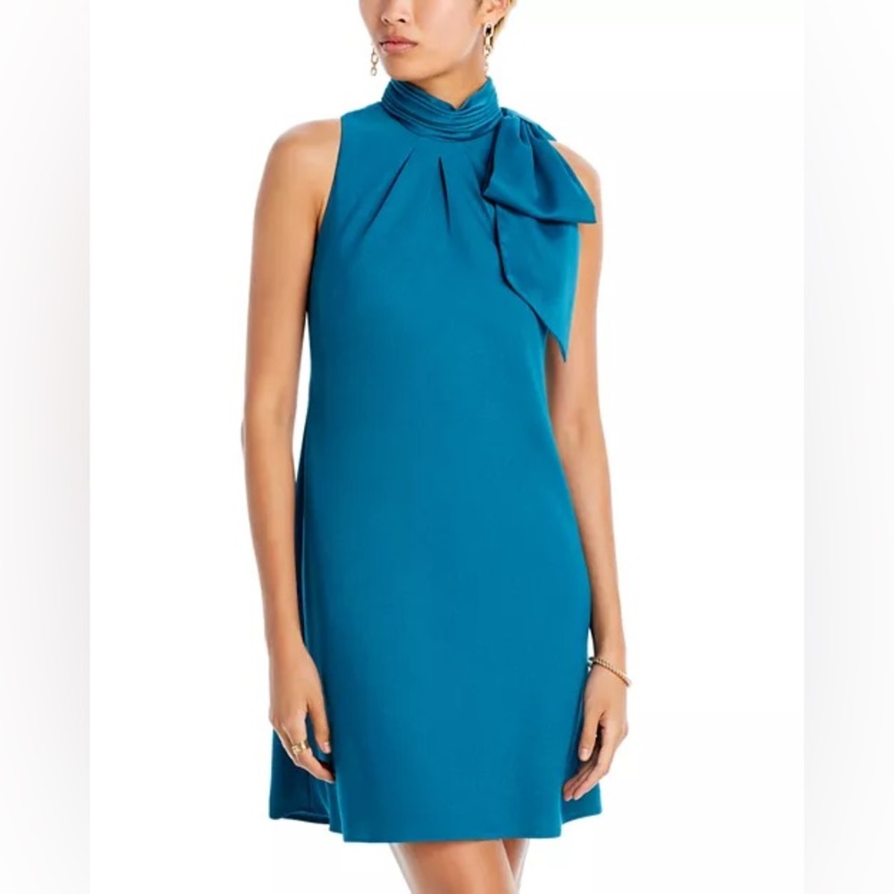Eliza J Bow Neck Strapless Teal Dress Size 12